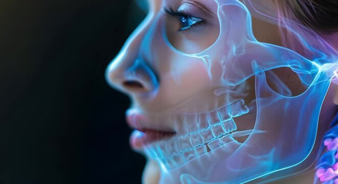 Closeup side profile shot of womans face with anatomical . Concept Closeup Portraits, Side Profile, Facial Features, Anatomical Details