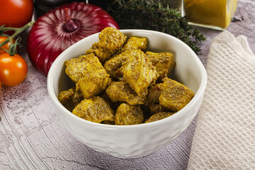 Indian cuisine curry chicken fillet