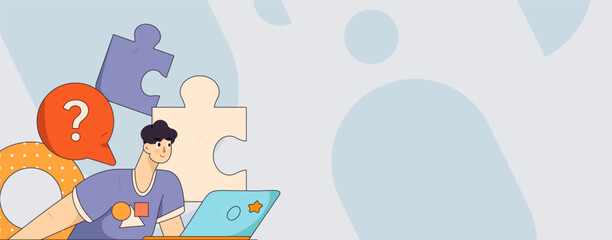 Flat vector illustration of business people operating work scene
