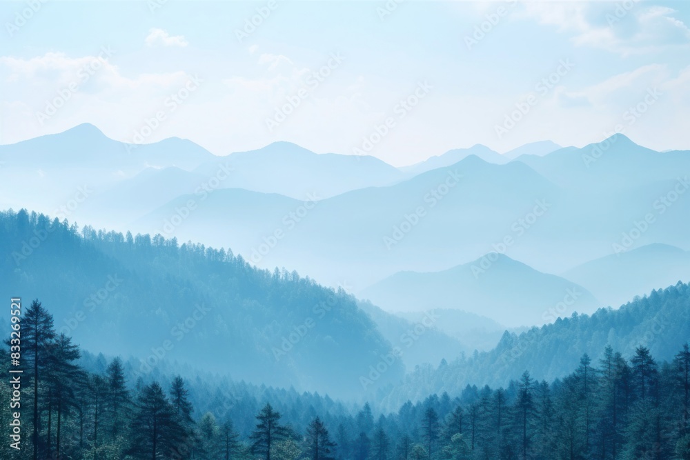 Wall mural Forest mountain backgrounds landscape.