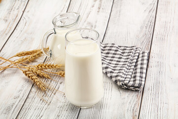 Organic milk in the glass
