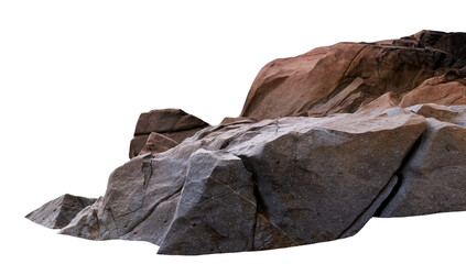 Rock stones with rough texture surface isolated,Group of Cliff Rock natural stone formation located part of the mountain,Broken Edge of a Chunk of Rock Sea