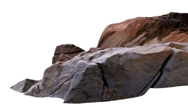 Rock stones with rough texture surface isolated,Group of Cliff Rock natural stone formation located part of the mountain,Broken Edge of a Chunk of Rock Sea
