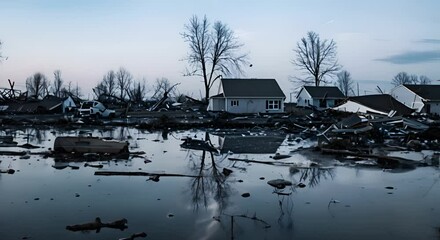 Real is facing a catastrophic tornado disaster. Concept Natural Disasters, Emergency Response, Tornado Preparedness, Community Support, Disaster Relief