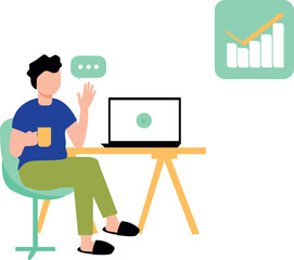 The guy is designing online.