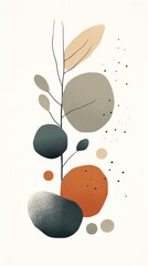 Gouache organic shapes painting nature art.