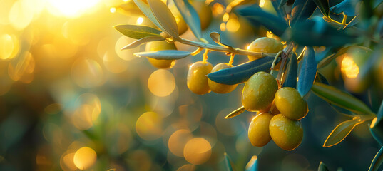 Fresh Olives on a Sunlit Farm