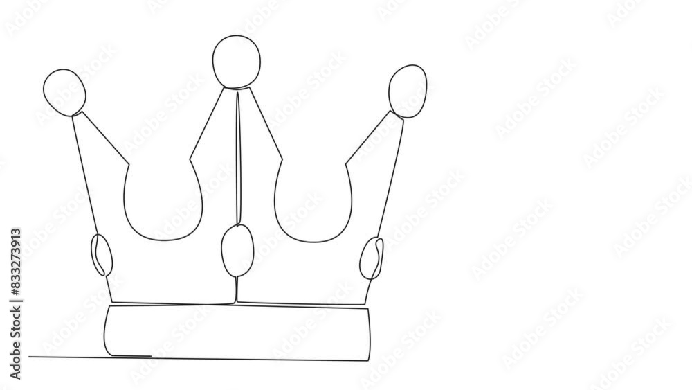 Poster animated self drawing of continuous one line drawing the robot climbing crown with rope. prepare for