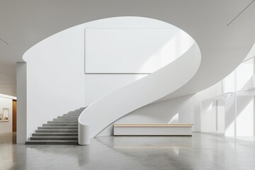Obraz premium Museum entry building architecture staircase.
