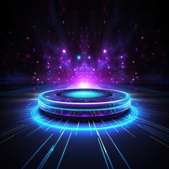 Hologram purple light technology.