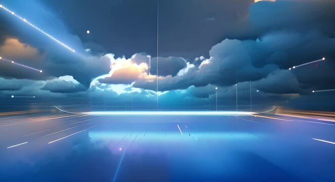 Future tech Cloud computing global networking cybersecurity big data and digital innovation. Concept Cloud Computing, Global Networking, Cybersecurity, Big Data, Digital Innovation