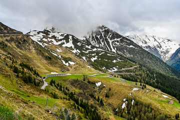 Jaufenpass, Passstrasse, Bergstrasse, Alpenpass, Aussicht, Berge, Jaufenspitze, St. Leonhard, Eisacktal, Naturpark, Wanderweg, Frühling, Südtirol, Italien