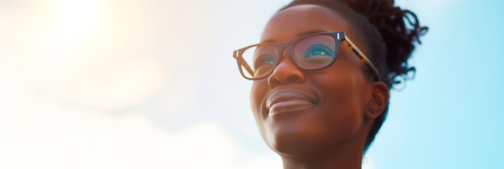 Stylish Black Woman Wearing Glasses