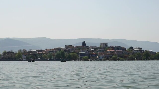 View of Golyazi village from Uluabat lake, Nilufer, Bursa, Turkey