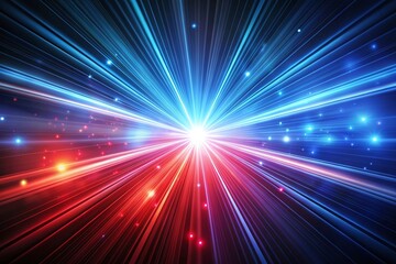 Abstract glowing blue rays on a dark background