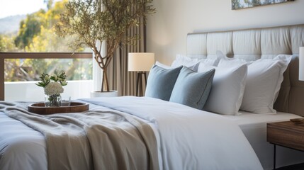 Spacious bedroom with large bed and window