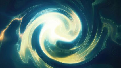 Green looped background of twisted swirling energy magical glowing light lines abstract background energy futuristic rays