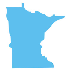 MINNESOTA USA state maps blue vector outline boundary silhouette illustration, American state map