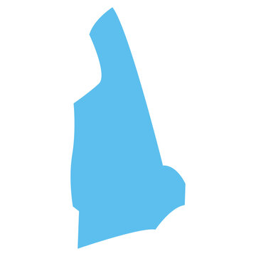 NEW HAMPSHIRE USA state maps blue vector outline boundary silhouette illustration, American state map
