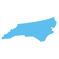 NORTH CAROLINA USA state maps blue vector outline boundary silhouette illustration, American state map