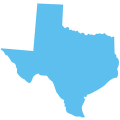 TEXAS USA state maps blue vector outline boundary silhouette illustration, American state map