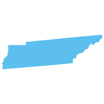 TENESSEE USA state maps blue vector outline boundary silhouette illustration, American state map