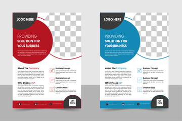 Corporate business flyer template design set with blue, 
 red color,marketing,promotion,
 advertise, publication,
creative Corporate & Business Flyer Design
, abstract business flyer, vector template 