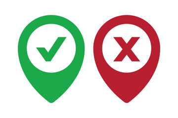 Check And Cross Location Pins