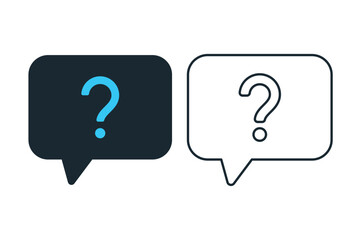 Question Mark Speech Bubble Outline And Flat