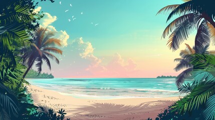 Beautiful tropical landscape background, concept for summer travel and vacation 