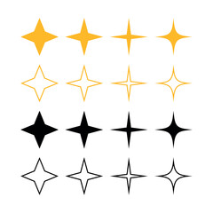 Four Point Stars Yellow and Black Set