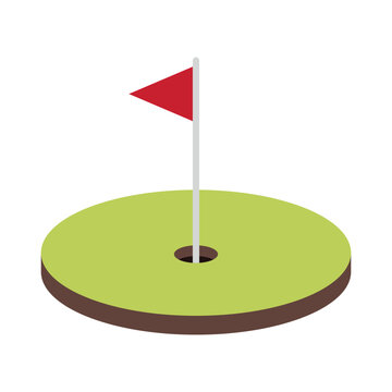 Golf Hole Flat Style Round