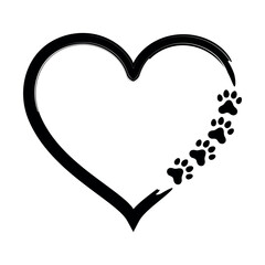 Heart With Half Paw Prints