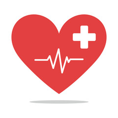Heart With Plus And Heartbeat