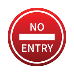 No Entry Line Sign Gradient Style