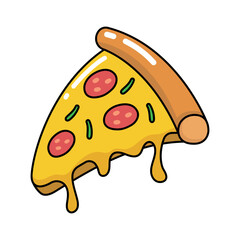 Pizza Slice Cartoon Style