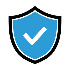 Shield Check Mark Black And Blue