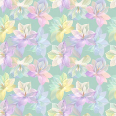 Floral variety color, form natural, seamless fabric pattern.