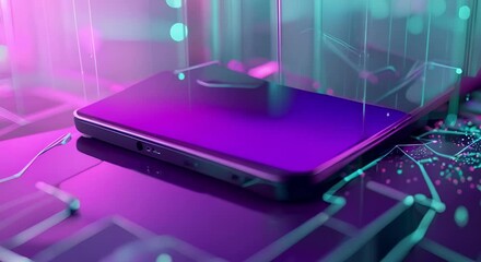 Polygonal 3D smartphone in dark blue for online business network support app. Concept Technology, 3D Modeling, Smartphone Design, Business Networking, App Development