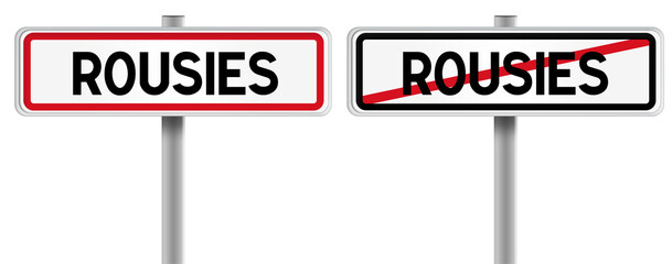 Panneau de ROUSIES à l'Entrée et à la Sortie - Fond Transparent ou Blanc Disponible