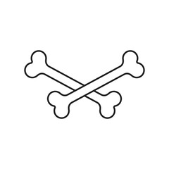 Bones icon vector. Skeleton illustration sign. Pirates symbol. Halloween logo.