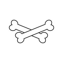 Bones icon vector. Skeleton illustration sign. Pirates symbol. Halloween logo.