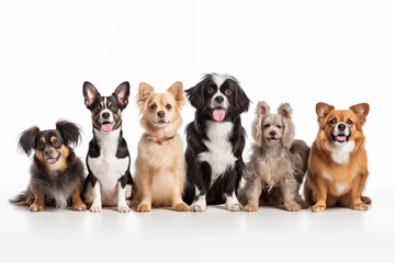 Obraz premium Group of dogs different breeds. Generative AI