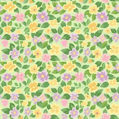 Floral variety color, form natural, seamless fabric pattern.