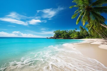 Fototapeta premium Blue Tropical Ocean and Clear Sky Generative AI