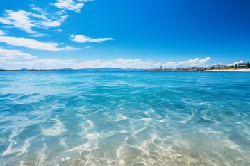 Calm Tropical Sea and Sunny Sky Generative AI