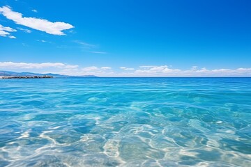 Fototapeta premium Clear Blue Sea and Sky in Tropical Paradise Generative AI