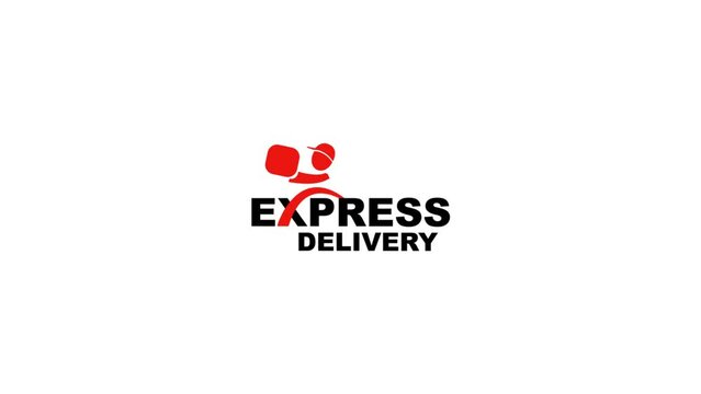 express delivery sign o white background
