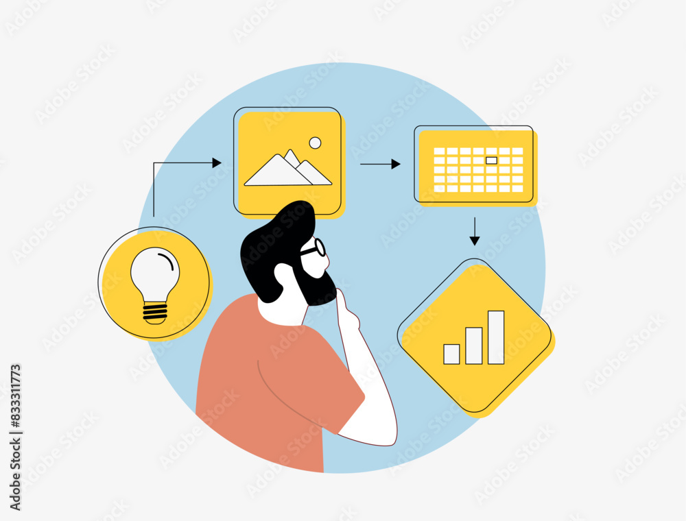 Poster social media workflow - tools for planning, creating, scheduling and publishing content. team collab