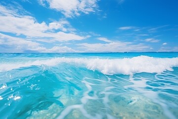 Fototapeta premium Idyllic Blue Sea and Tropical Sky Generative AI